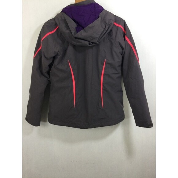 North Face Women Soft Shell Double Zipper 3 in 1 Ski Jacket Gray Pink Purple Sm - Picture 5 of 10